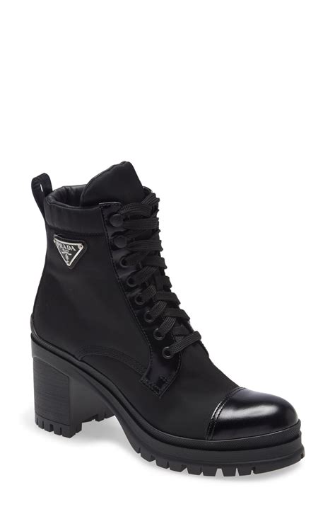 prada boots knee high|prada block heel combat boots.